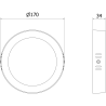 Mexen LDSR plafon sufitowy LED natynkowy fi 17 cm, 12W, Neutralna - 4000K, 1320 lm, biały - L212-017-1240-20