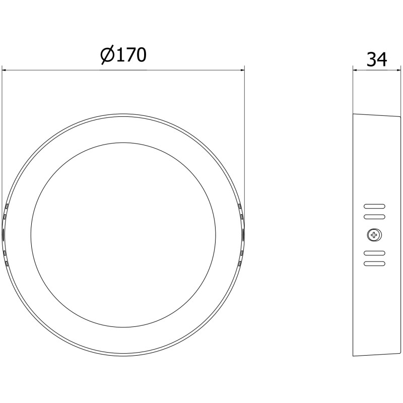Mexen LDSR plafon sufitowy LED natynkowy fi 17 cm, 12W, Zimna - 6500K, 960 lm, czarny - L212-017-1265-70