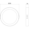 Mexen LDSR plafon sufitowy LED natynkowy fi 22 cm, 18W, Neutralna - 4000K, 1440 lm, czarny - L212-022-1840-70