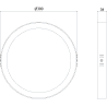 Mexen LDSR plafon sufitowy LED natynkowy fi 30 cm, 24W, Neutralna - 4000K, 2640 lm, biały - L212-030-2440-20