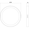 Mexen LDSR plafon sufitowy LED natynkowy fi 30 cm, 24W, Neutralna - 4000K, 1920 lm, czarny - L212-030-2440-70