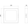 Mexen LDSS plafon sufitowy LED natynkowy 17 x 17 cm, 12W, Neutralna - 4000K, 1320 lm, biały - L213-017-1240-20