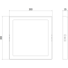 Mexen LDSS plafon sufitowy LED natynkowy 30 x 30 cm, 24W, Zimna - 6500K, 2640 lm, biały - L213-030-2465-20