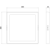 Mexen LDSS plafon sufitowy LED natynkowy 30 x 30 cm, 24W, Zimna - 6500K, 1920 lm, czarny - L213-030-2465-70