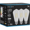 Mexen Vintis 3x żarówka filament LED E27, ST64, 4W, Neutralna - 4000K, 470 lm, clear - L152-E27-0440-00x03