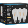 Mexen Vintis 3x żarówka filament LED E27, ST64, 6W, Ciepła - 2200K, 720 lm, clear - L152-E27-0622-00x03