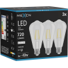 Mexen Vintis 3x żarówka filament LED E27, ST64, 6W, Neutralna - 4000K, 720 lm, clear - L152-E27-0640-00x03