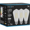 Mexen Vintis 3x żarówka filament LED E27, ST64, 8W, Neutralna - 4000K, 1055 lm, clear - L152-E27-0840-00x03