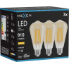 Mexen Vintis 3x żarówka filament LED E27, ST64, 10W, Ciepła - 2700K, 910 lm, amber - L152-E27-1027-50x03