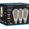 Mexen Vintis 3x żarówka filament LED E27, ST64, 10W, Ciepła - 2700K, 780 lm, smoke - L152-E27-1027-70x03