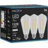 Mexen Vintis 3x żarówka filament LED E27, ST64, 10W, Neutralna - 4000K, 1320 lm, clear - L152-E27-1040-00x03