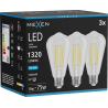 Mexen Vintis 3x żarówka filament LED E27, ST64, 10W, Zimna - 6500K, 1320 lm, clear - L152-E27-1040-00x03