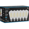 Mexen Vintis 6x żarówka filament LED E27, ST64, 10W, Zimna - 6500K, 1320 lm, clear - L152-E27-1040-00x06