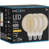 Mexen Vintis 3x żarówka filament LED E27, G125, 4W, Ciepła - 2200K, 400 lm, amber - L158-E27-0422-50x03
