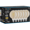 Mexen Vintis 6x żarówka filament LED E27, G125, 6W, Ciepła - 2700K, 600 lm, amber - L158-E27-0627-50x06