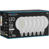 Mexen Vintis 6x żarówka filament LED E27, G125, 6W, Neutralna - 4000K, 720 lm, clear - L158-E27-0640-00x06