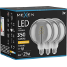 Mexen Vintis 3x żarówka filament spirala LED E27, G125, 6W, Ciepła - 2200K, 350 lm, smoke - L168-E27-0622-70x03