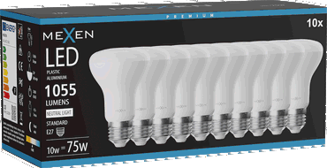 Mexen Nova 10x żarówka LED E27, R63, 10W, Neutralna - 4000K, 1055 lm - L104-E27-1040-01x10