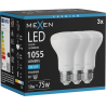 Mexen Nova 3x żarówka LED E27, R63, 10W, Zimna - 6500K, 1055 lm - L104-E27-1065-01x03