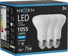 Mexen Nova 3x żarówka LED E27, R63, 10W, Zimna - 6500K, 1055 lm - L104-E27-1065-01x03
