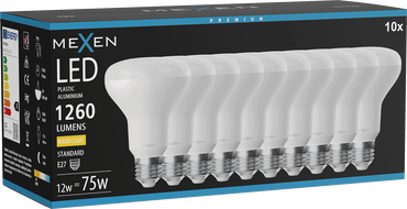 Mexen Nova 10x żarówka LED E27, R80, 12W, Ciepła - 3000K, 1260 lm - L105-E27-1230-01x10