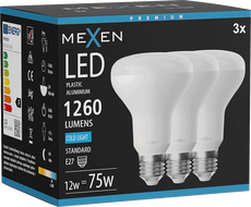 Mexen Nova 3x żarówka LED E27, R80, 12W, Zimna - 6500K, 1260 lm - L105-E27-1265-01x03
