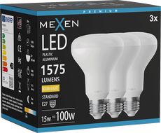 Mexen Nova 3x żarówka LED E27, R80, 15W, Ciepła - 3000K, 1575 lm - L105-E27-1530-01x03