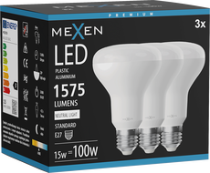 Mexen Nova 3x żarówka LED E27, R80, 15W, Neutralna - 4000K, 1575 lm - L105-E27-1540-01x03