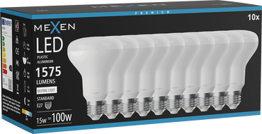 Mexen Nova 10x żarówka LED E27, R80, 15W, Neutralna - 4000K, 1575 lm - L105-E27-1540-01x10