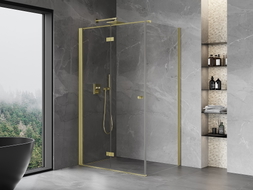 Mexen Mist-F kabina prysznicowa składana lewa 80 x 85 cm, transparent, złota szczotkowana - 8A6T-080-085-55-00-L