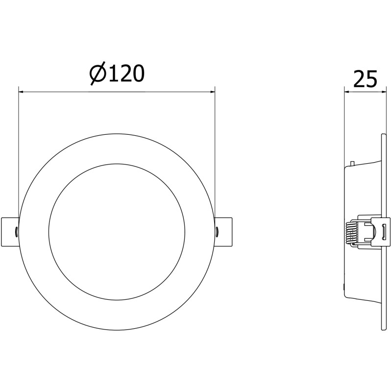Mexen LDRR panel sufitowy downlight LED wpuszczany fi 12 cm, 6W, Neutralna - 4000K, 600 lm, biały - L210-012-0640-20