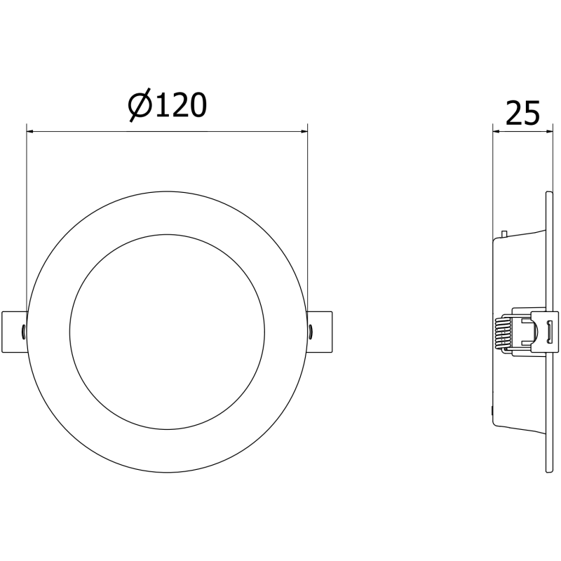 Mexen LDRR panel sufitowy downlight LED wpuszczany fi 12 cm, 6W, Zimna - 6500K, 600 lm, biały - L210-012-0665-20