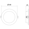 Mexen LDRR panel sufitowy downlight LED wpuszczany fi 14 cm, 9W, Neutralna - 4000K, 990 lm, biały - L210-014-0940-20