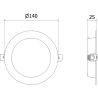 Mexen LDRR panel sufitowy downlight LED wpuszczany fi 14 cm, 9W, Zimna - 6500K, 990 lm, biały - L210-014-0965-20