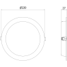 Mexen LDRR panel sufitowy downlight LED wpuszczany fi 22 cm, 18W, Neutralna - 4000K, 1440 lm, czarny - L210-022-1840-70