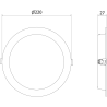 Mexen LDRR panel sufitowy downlight LED wpuszczany fi 22 cm, 18W, Zimna - 6500K, 1440 lm, czarny - L210-022-1865-70