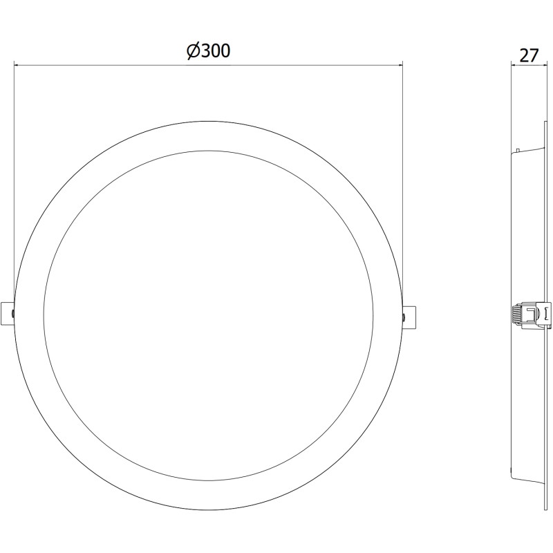 Mexen LDRR panel sufitowy downlight LED wpuszczany fi 30 cm, 24W, Zimna - 6500K, 2640 lm, biały - L210-030-2465-20