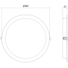 Mexen LDRR panel sufitowy downlight LED wpuszczany fi 30 cm, 24W, Zimna - 6500K, 1920 lm, czarny - L210-030-2465-70