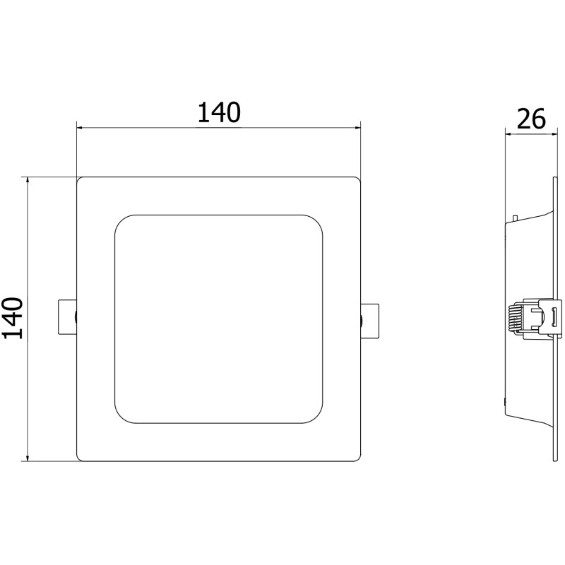 Mexen LDRR panel sufitowy downlight LED wpuszczany 14 x 14 cm, 9W, Neutralna - 4000K, 990 lm, biały - L211-014-0940-20