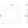 Mexen LDRR panel sufitowy downlight LED wpuszczany 17 x 17 cm, 12W, Neutralna - 4000K, 1320 lm, czarny - L211-017-1240-70