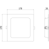 Mexen LDRR panel sufitowy downlight LED wpuszczany 17 x 17 cm, 12W, Zimna - 6500K, 1320 lm, biały - L211-017-1265-20