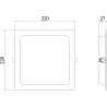 Mexen LDRR panel sufitowy downlight LED wpuszczany 22 x 22 cm, 18W, Neutralna - 4000K, 1350 lm, czarny - L211-022-1840-70