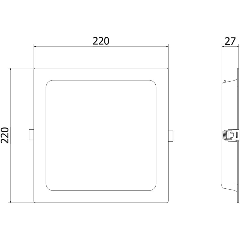 Mexen LDRR panel sufitowy downlight LED wpuszczany 22 x 22 cm, 18W, Zimna - 6500K, 1980 lm, biały - L211-022-1865-20