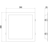 Mexen LDRR panel sufitowy downlight LED wpuszczany 30 x 30 cm, 24W, Neutralna - 4000K, 1920 lm, czarny - L211-030-2440-70