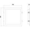 Mexen LDRR panel sufitowy downlight LED wpuszczany 30 x 30 cm, 24W, Zimna - 6500K, 1920 lm, czarny - L211-030-2465-70
