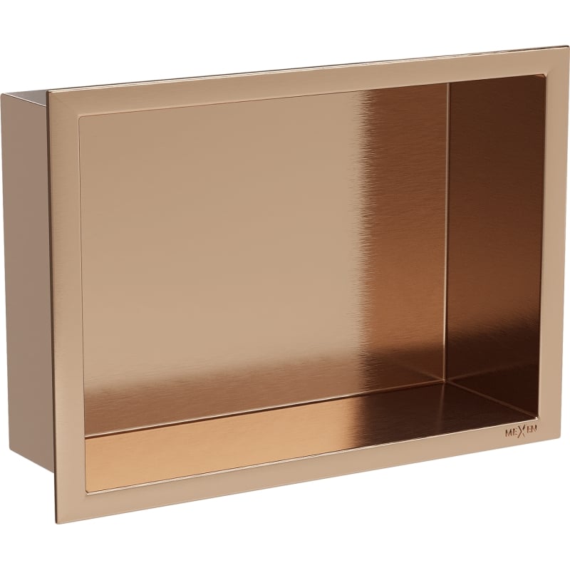 Mexen X-Wall-R półka wnękowa z kołnierzem 30 x 20 cm, miedź szczotkowana - 19C0302010