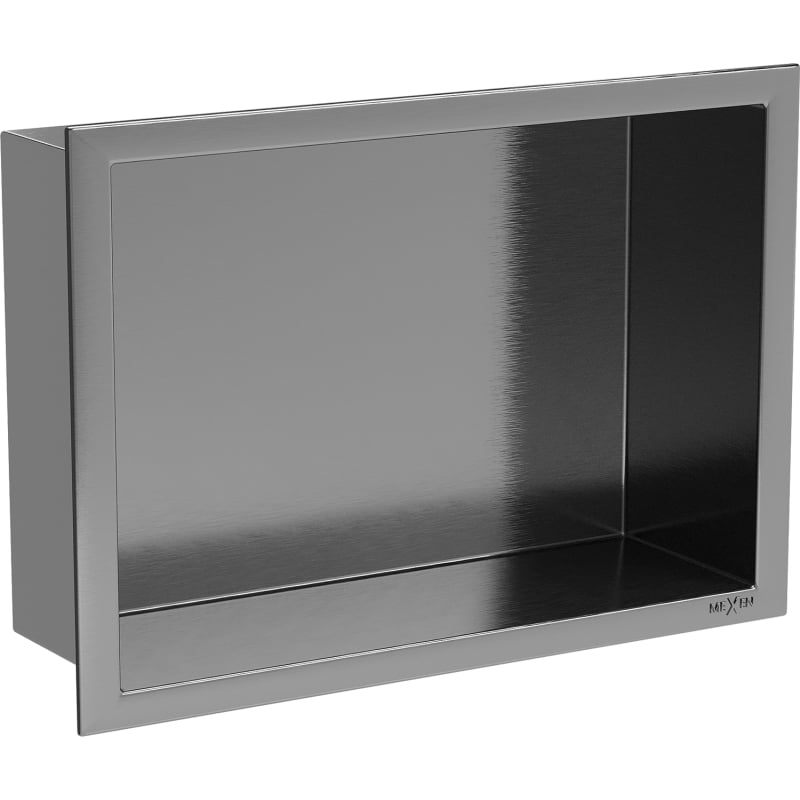 Mexen X-Wall-R półka wnękowa z kołnierzem 30 x 20 cm, gun gray szczotkowany - 19E0302010