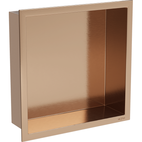 Mexen X-Wall-R półka wnękowa z kołnierzem 30 x 30 cm, miedź szczotkowana - 19C0303010