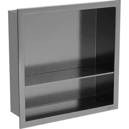 Mexen X-Wall-R półka wnękowa z kołnierzem i półką 30 x 30 cm, gun gray szczotkowany - 19E0303010S