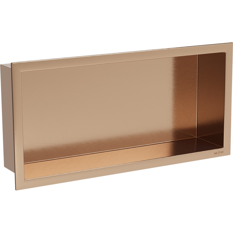 Mexen X-Wall-R półka wnękowa z kołnierzem 45 x 20 cm, miedź szczotkowana - 19C0452010